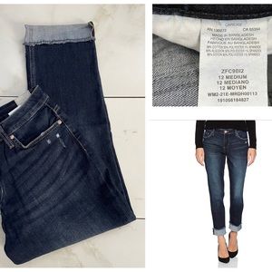 Riders by Lee Indigo Fringe Cuff Boyfriend Jeans Dark Wash 12 M (Reg) NWT